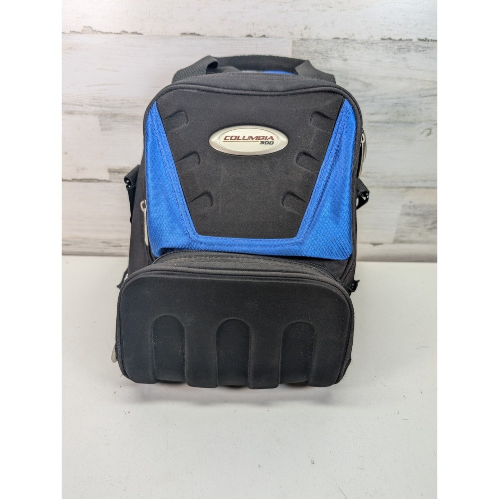 Columbia 300 Bowling Ball Bag Black Blue Single Ball Tote Case Padded